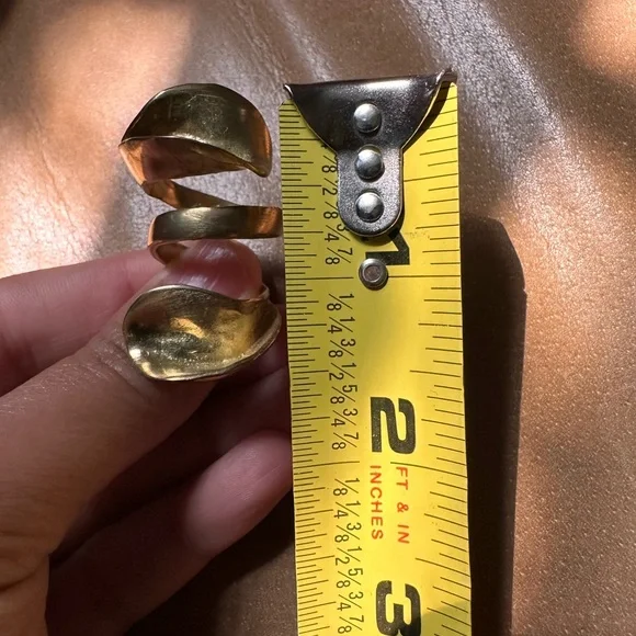 Chunky statement brass wrap adjustable natural organic ring sculptural gold - Picture 7 of 7